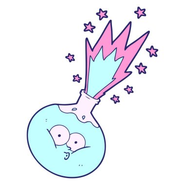 çizgi film iksiri parlak neon rengi ile patlıyor