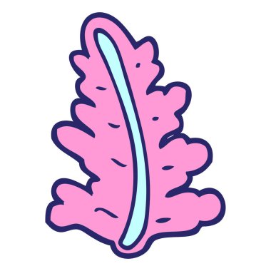 parlak neon renkli çizgi film yaprağı