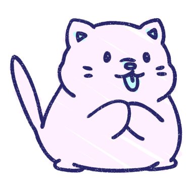 Kedi Tebeşiri Parlak neon rengi çiziyor