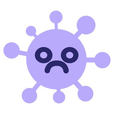 Parlak neon renkli mutsuz virüs