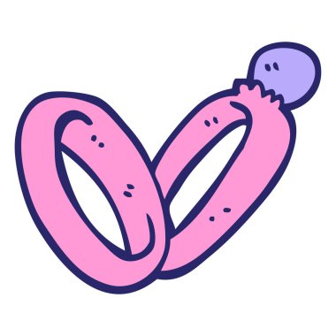 El çizimi çizgi film tarzı parlak neon renkli nikah yüzükleri.