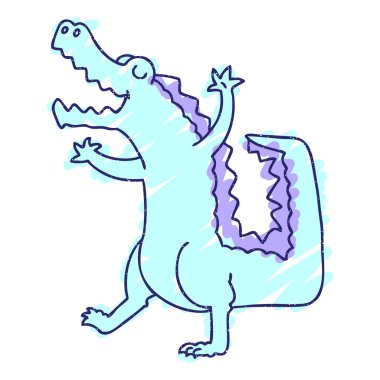 Timsah Tebeşiri Parlak neon rengi çiziyor