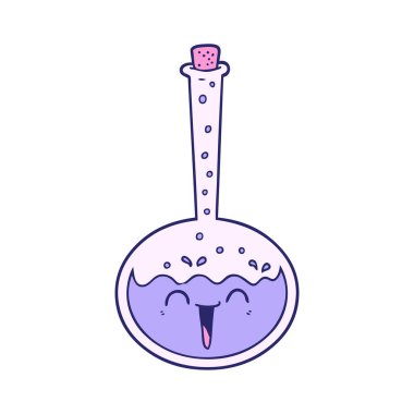 parlak neon renkli çizgi film kimyasal iksiri