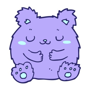 Parlak neon renkli şirin çizgi film ayısı