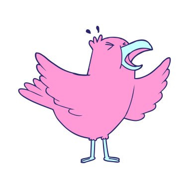 çizgi film parlak neon renginde ötüyor