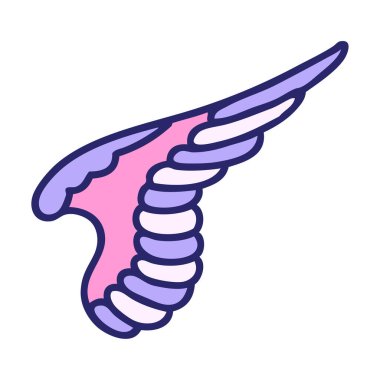 Parlak neon renkli bir kanadın ikonik dövme şekli