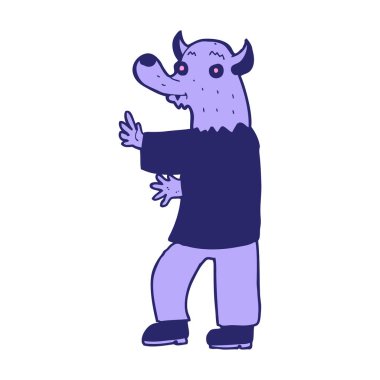 parlak neon renkli kurtadam çizgi filmi