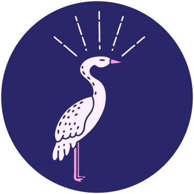 Parlak neon renkli leylek gibi duran dövme tarzının simgesi