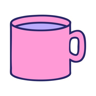 Parlak neon renkli kahve fincanının ikonik dövme şekli