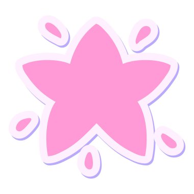 Parlak neon renkli çizgi film yıldızı çıkartması