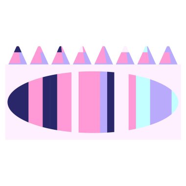 parlak neon rengi ile renklendirme kalemleri grafik vektör resimleme simgesi paketi