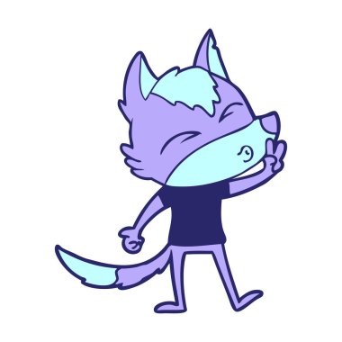 Fox çizgi film karakteri parlak neon rengi