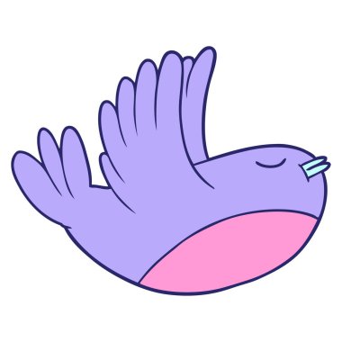 parlak neon rengi ile uçan robin çizgi filmi