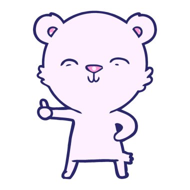 Kutup ayısı çizgi filmi parlak neon renkli.