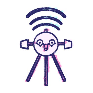 Mutlu Uydu Tebeşiri Parlak neon rengi çiziyor