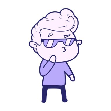 çizgi filmdeki parlak neon renkli havalı adam