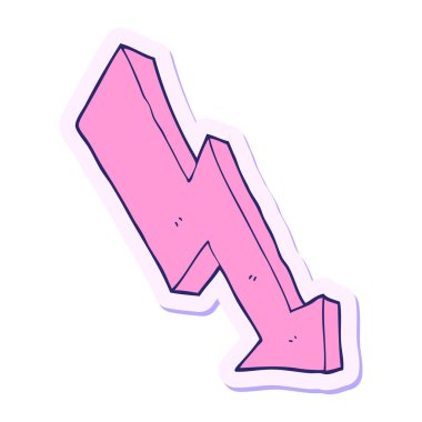 Bir çizgi film okunun etiketi parlak neon renginde aşağı eğilim