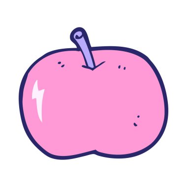 parlak neon renkli parlak elma çizgi filmi