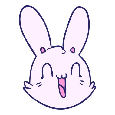 parlak neon renkli çılgın tavşan yüzlü çizgi film.