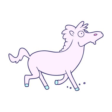 çizgi film koşu atı parlak neon rengi