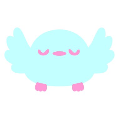 Parlak neon renkli şirin yavru kuş.