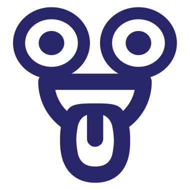 parlak neon rengi çılgın bakışlı yüz simgesi