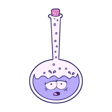 parlak neon renkli çizgi film kimyasal reaksiyonu