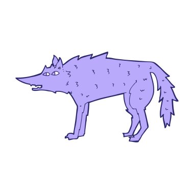 parlak neon renkli çizgi film kurdu