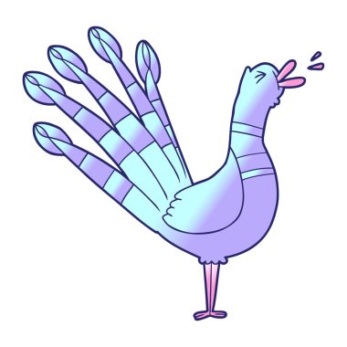 parlak neon renginde karga ötüşü