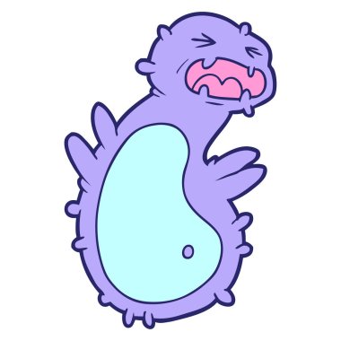 parlak neon renkli çizgi film mikrobu