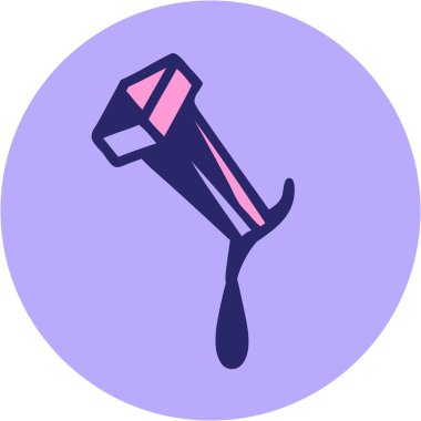 Parlak neon renkli demir çivinin ikonik dövme şekli