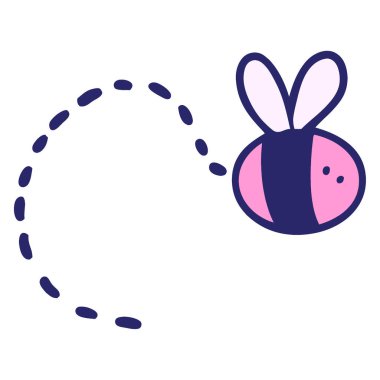 çizgi film arısı parlak neon renginde uçuyor