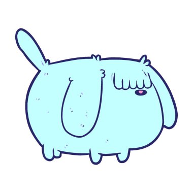 Parlak neon renkli sevimli çizgi film köpeği.