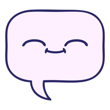 Parlak neon renkli bir konuşma baloncuğu karikatürü.