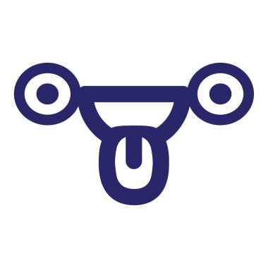 parlak neon renkli dil simgesi gibi dışarı bakan yüz.