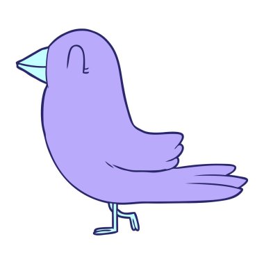 parlak neon renkli çizgi film kuşu