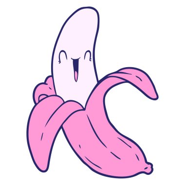 çizgi film çılgın mutlu muz parlak neon rengi