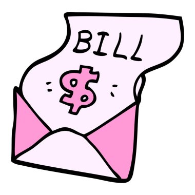 parlak neon renkli zarf içinde karalama faturası