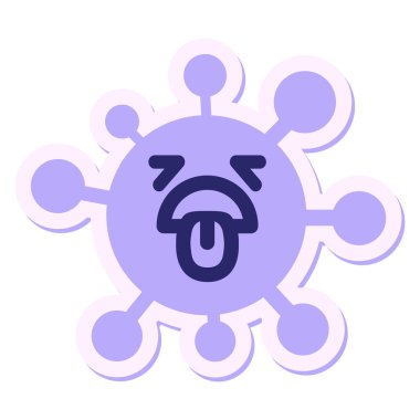 Parlak neon renkli virüs çıkartması