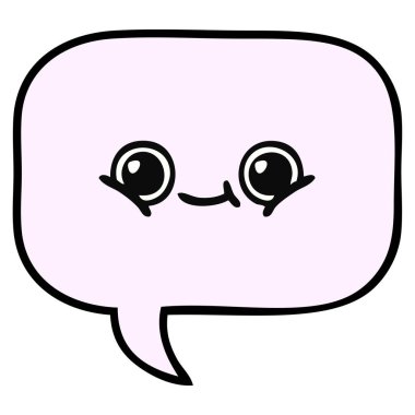 Parlak neon renkli bir konuşma baloncuğu karikatürü.