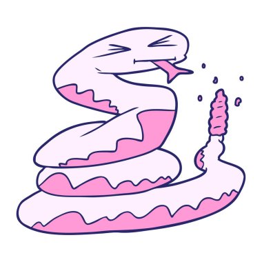 çizgi film çıngıraklı yılanı parlak neon rengi