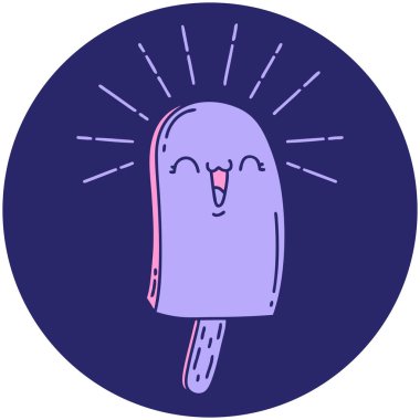 Parlak neon rengi buz lolipopun simgesi