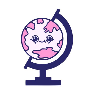 Dünyanın parlak neon renkli şirin bir karikatürü.