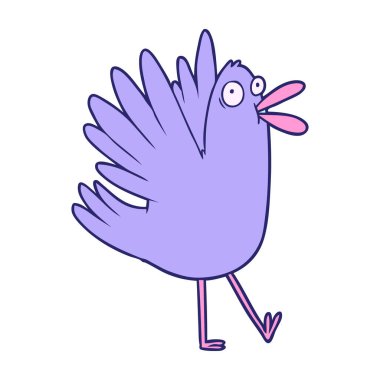 çizgi film kuşları parlak neon renginde ciyaklıyorlar.