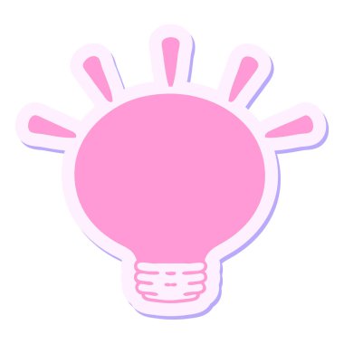 Parlak neon renkli ampul çıkartması