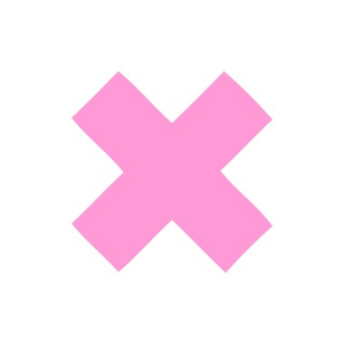 Parlak neon renkli bir çarpma sembolünün düz renk retro karikatürü