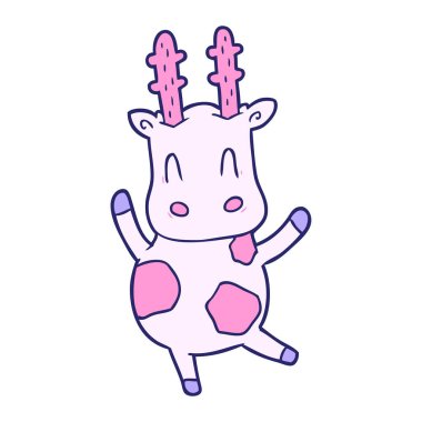 Parlak neon renkli şirin zürafa.