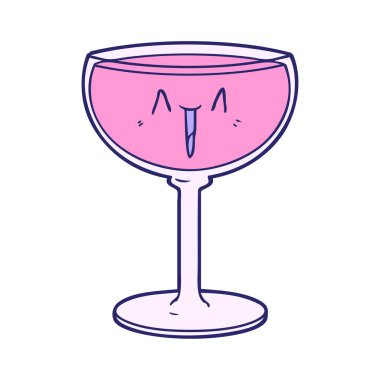 parlak neon renkli bir şarap kadehi