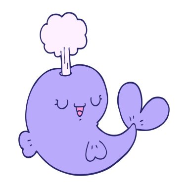 parlak neon renkli çizgi film balinası