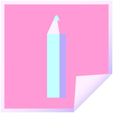 yeşil renkli kalem grafik vektör kare etiketi parlak neon rengi